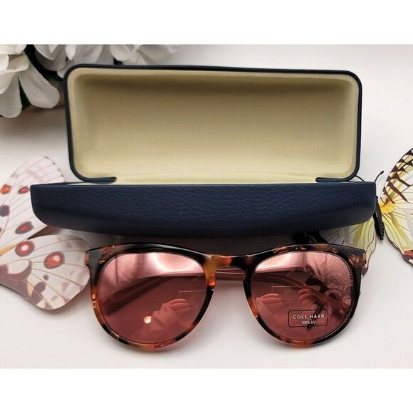 NIB - Cole Haan Mirrored Rose Tortoise Sunnies w Case - Picture 2 of 10